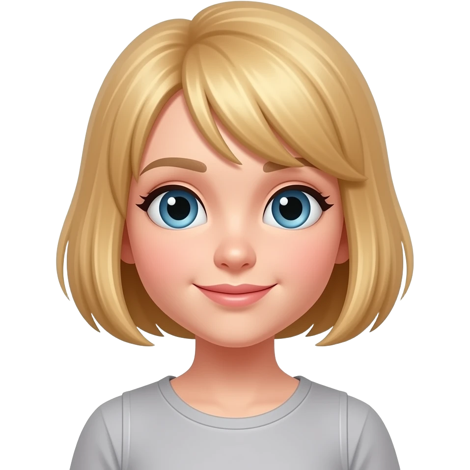 blond short haired teen girl emoji