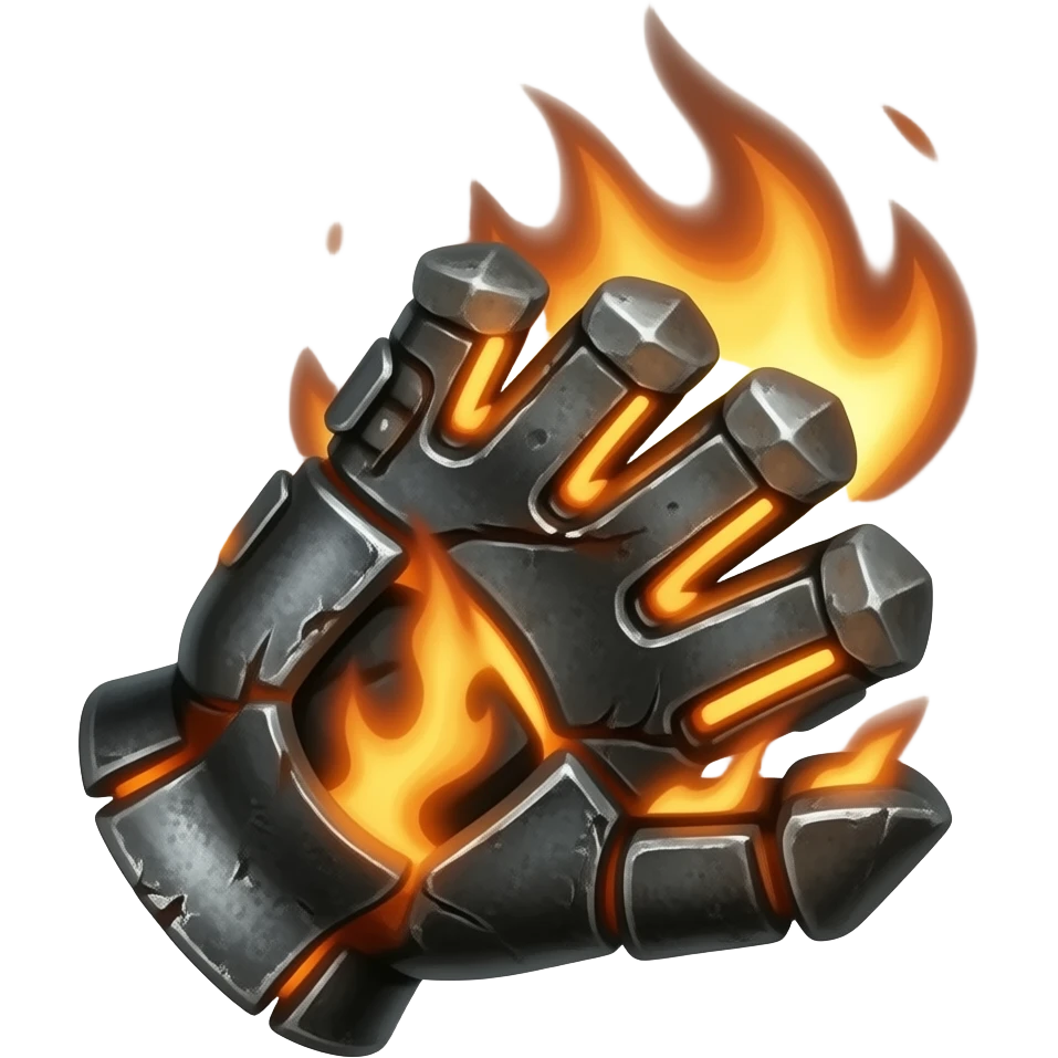 iron gauntlet on fire emoji