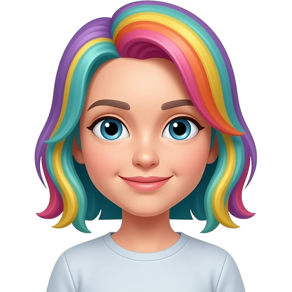 multicolored hair emoji