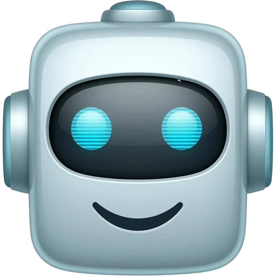 Un robot  🤖 con mitad de emoji normal 🙂 emoji