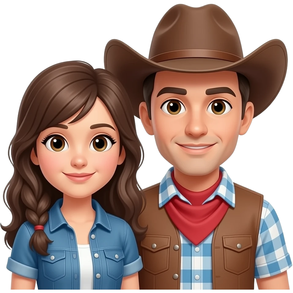 Casal de vaqueiro emoji