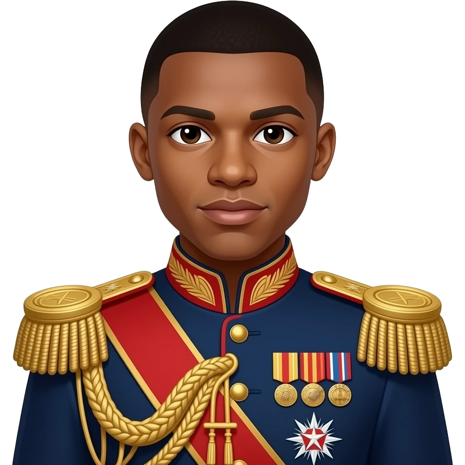 Mbappe wearing a dictator unifrom emoji