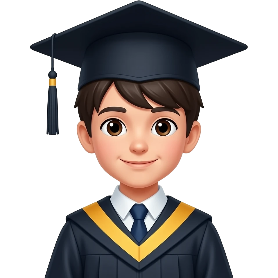 NIÑO GRADUACION PELO NEGRO emoji