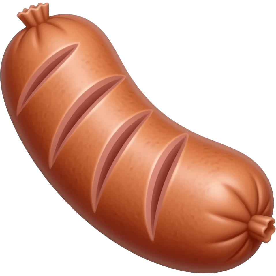 Sausage no bun, no garnish, no knife scores, and much longer emoji