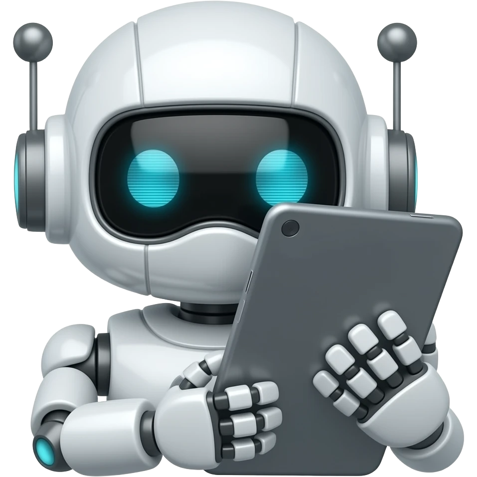 tablet y robot emoji