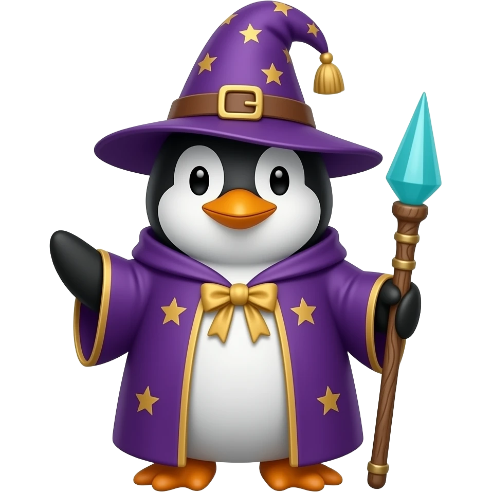 Penguin Wizard emoji | AI Emoji Generator