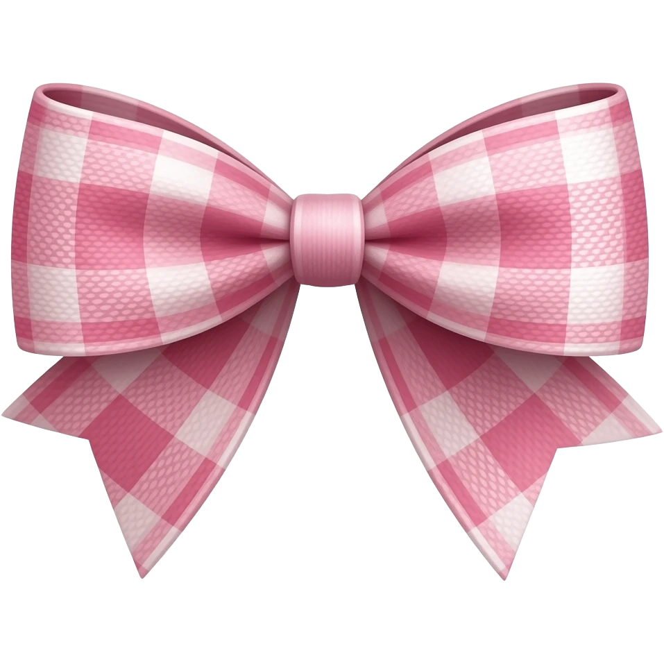 Light pink plaid coquette bow emoji