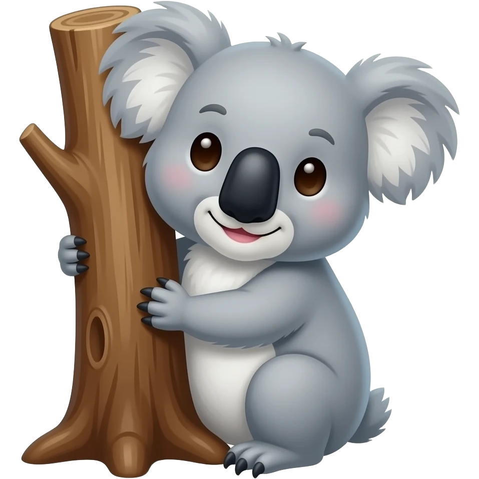 یه کوالا کوچولو بامزه که به درخت تکیه داده emoji
