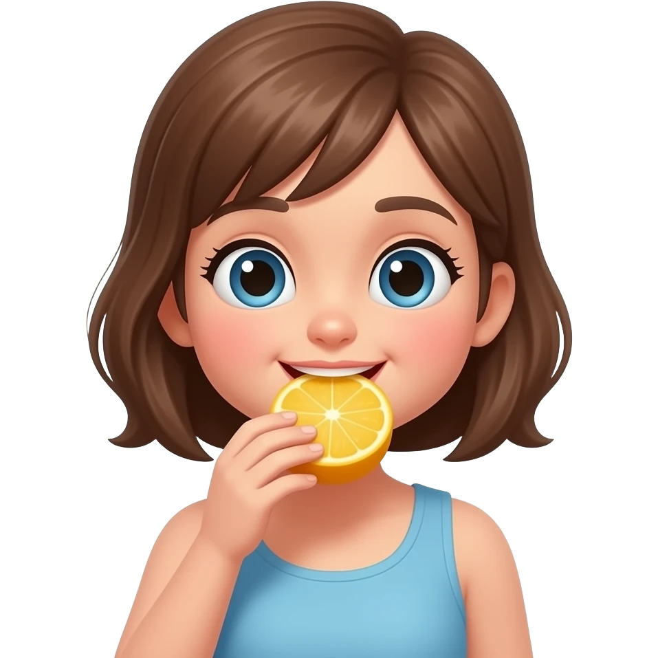 девушка которая ест emoji