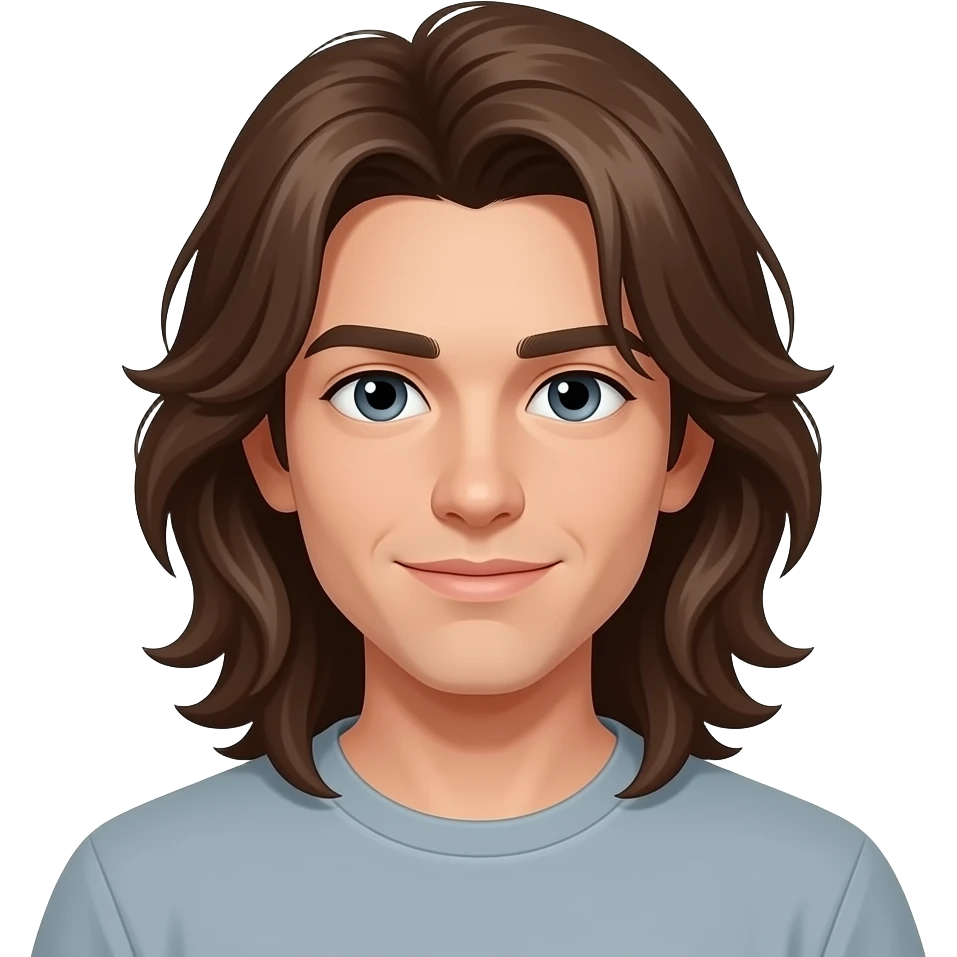tan really long brown haired teenage man with no beard emoji