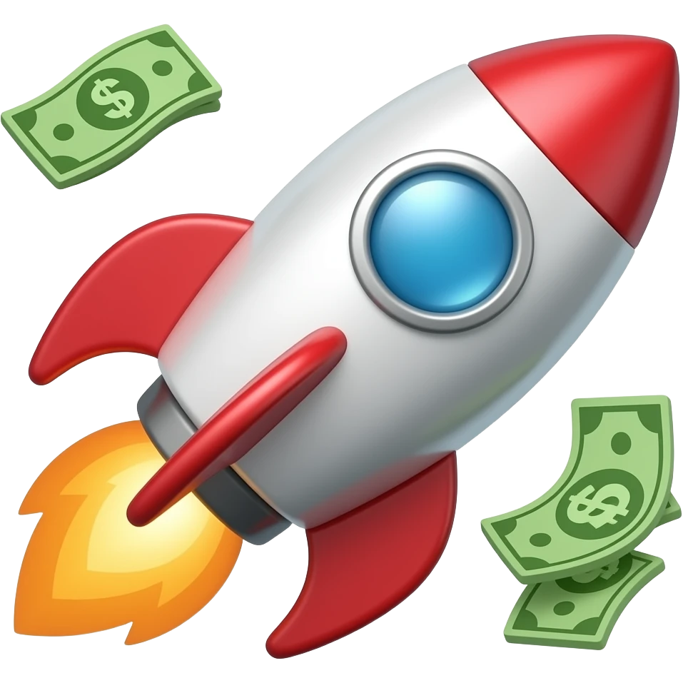money and profit growth rocket emoji