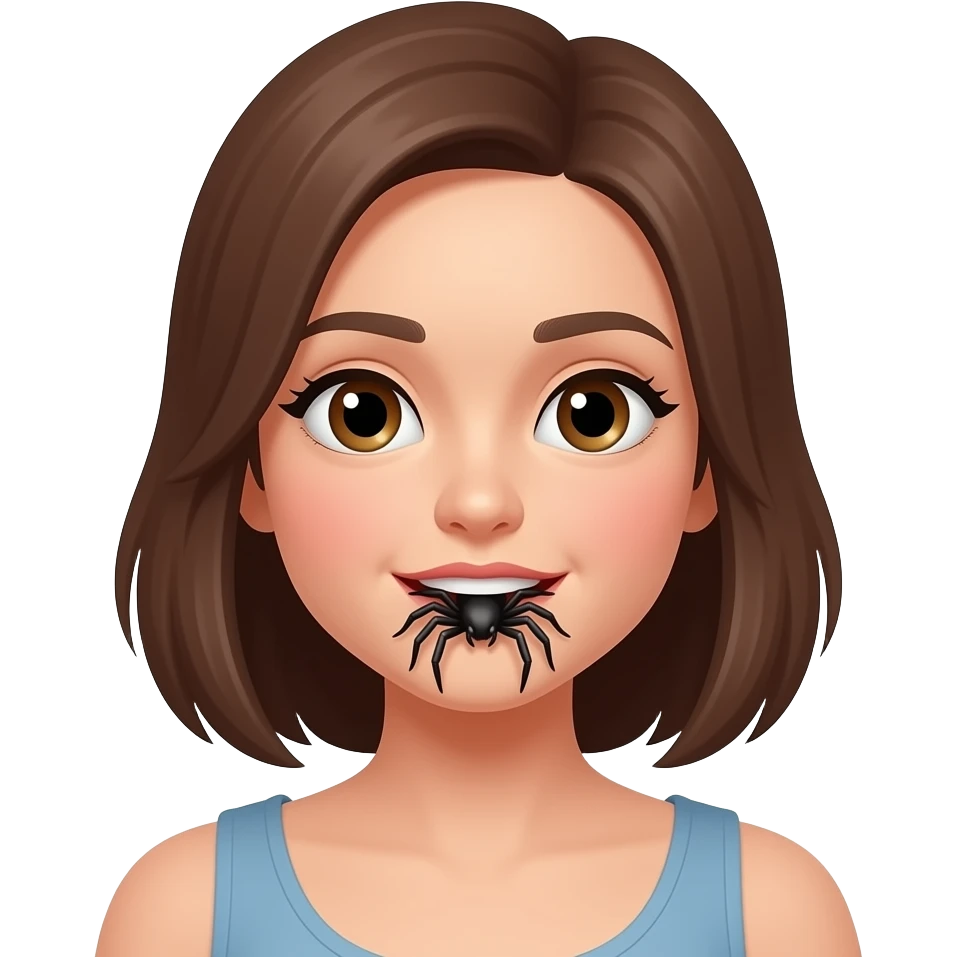 Девушку кусают паук emoji