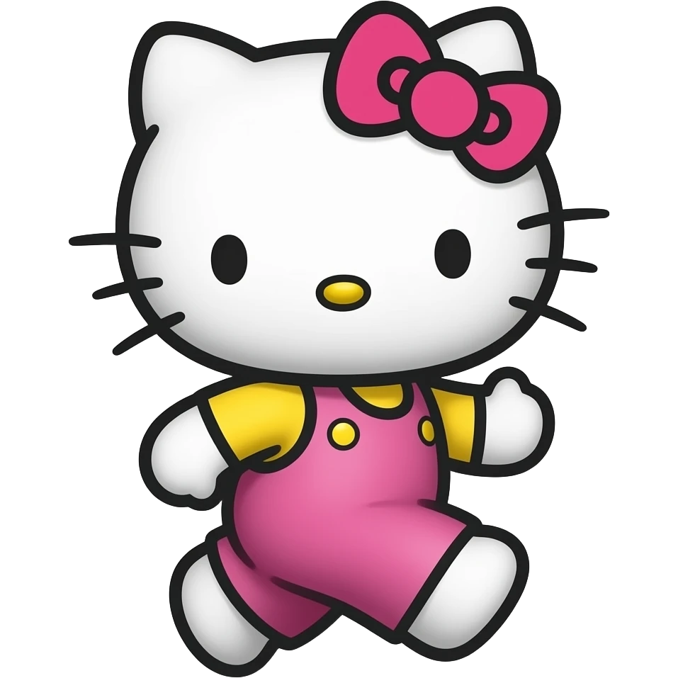 hello kitty running emoji