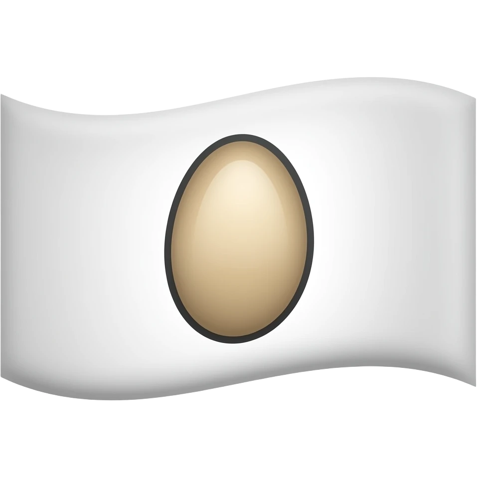 White flag with ovoid on it emoji
