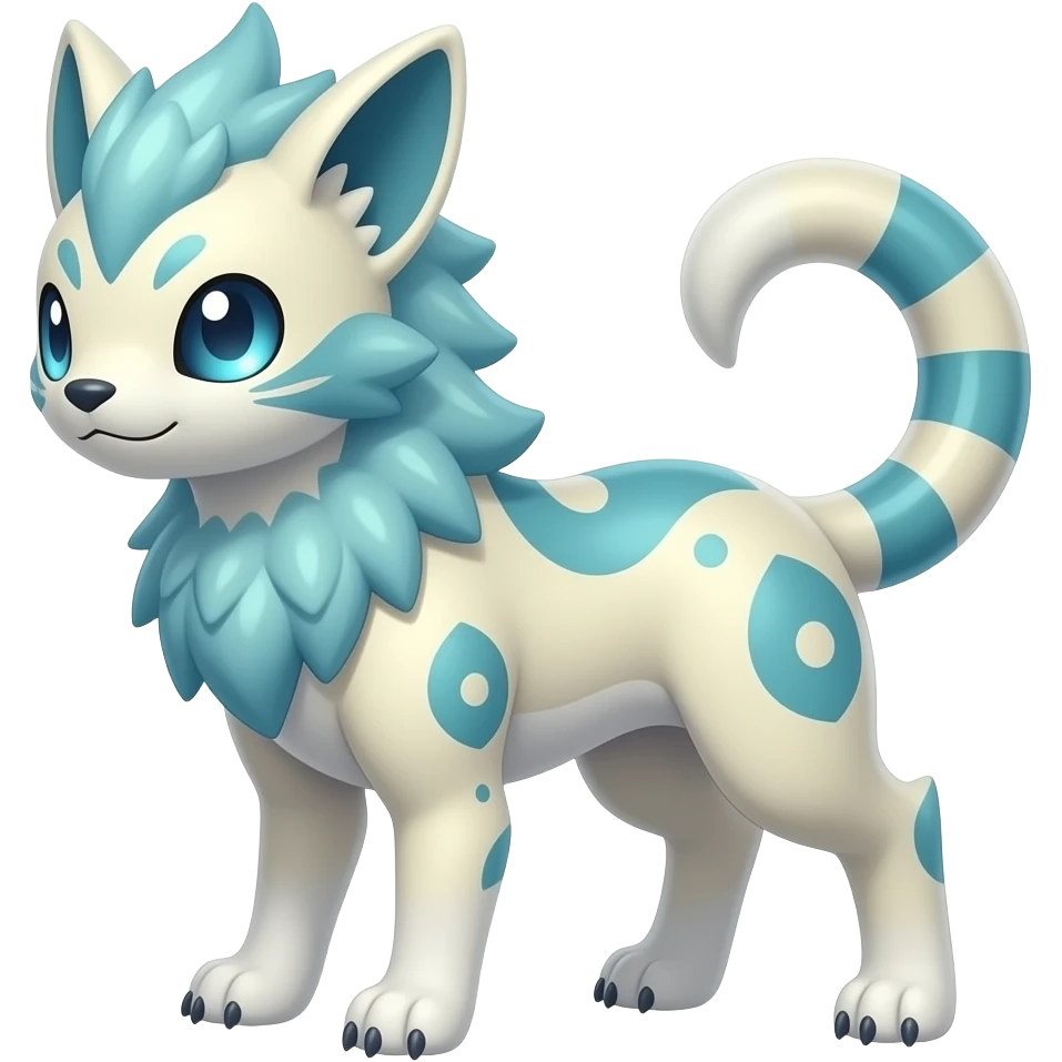 Pastel dusky edgy cool textured smooth glossy epic patterned digitigrade quadrupedal Luxray-Manectric-Sprigatito-Shaymin-Shinx-Fakémon-hybrid emoji