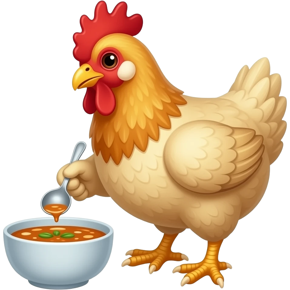 Курица суп ест emoji