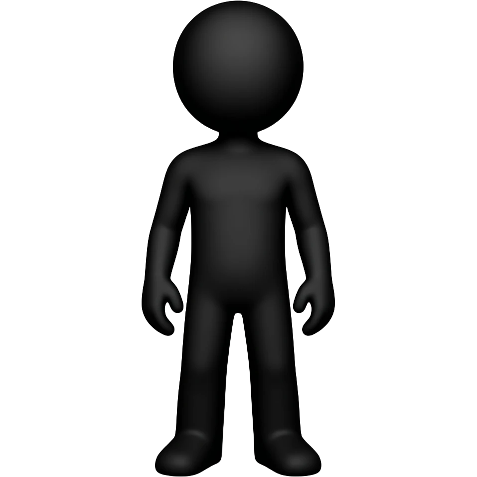 black stickman stand, no face emoji