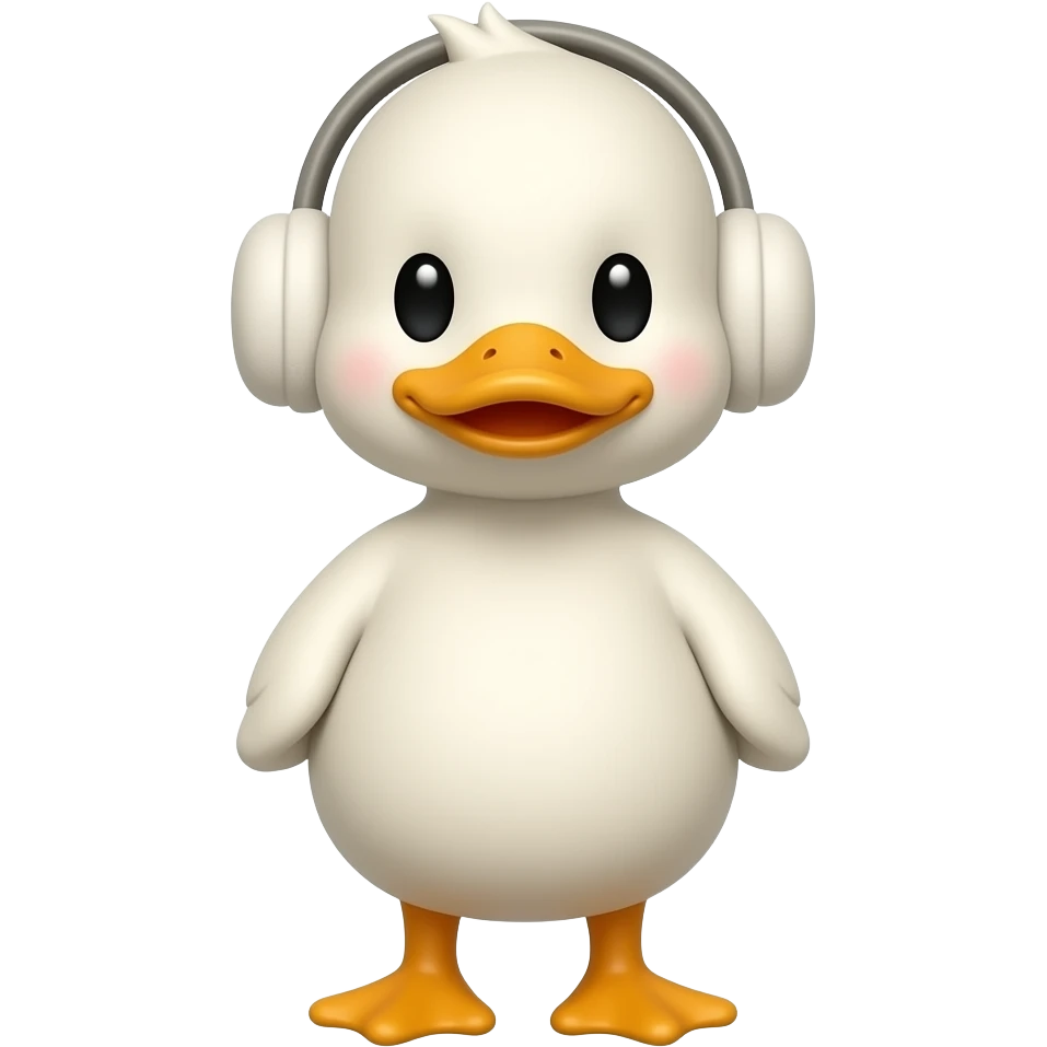 Duck with ear muffs emoji
