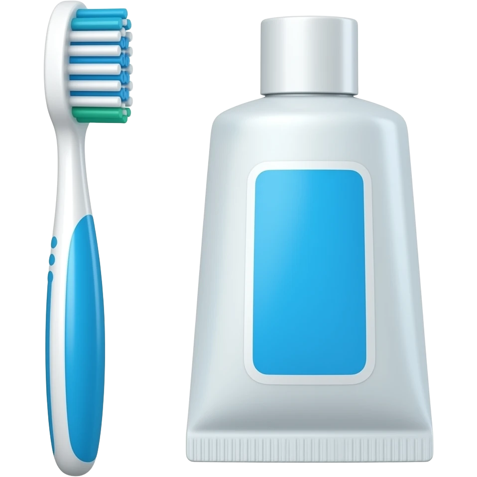 Toothbrush and toothpaste emoji