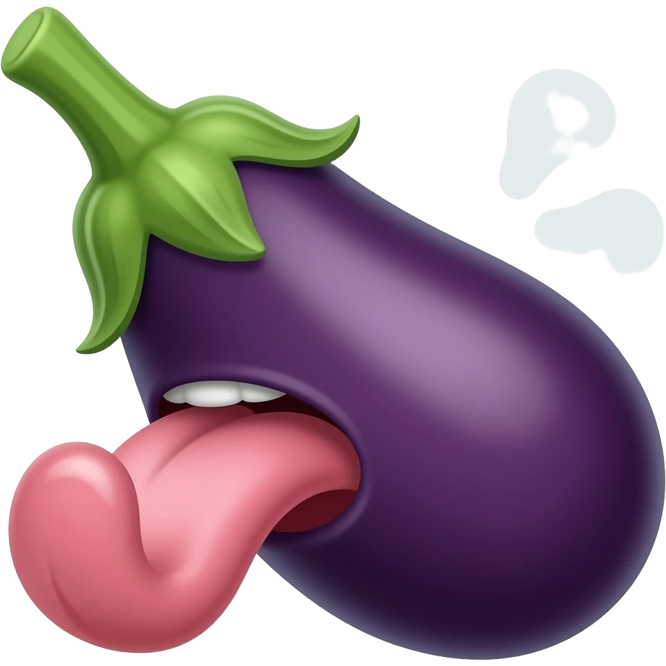 Tong likt aan 🍆 emoji