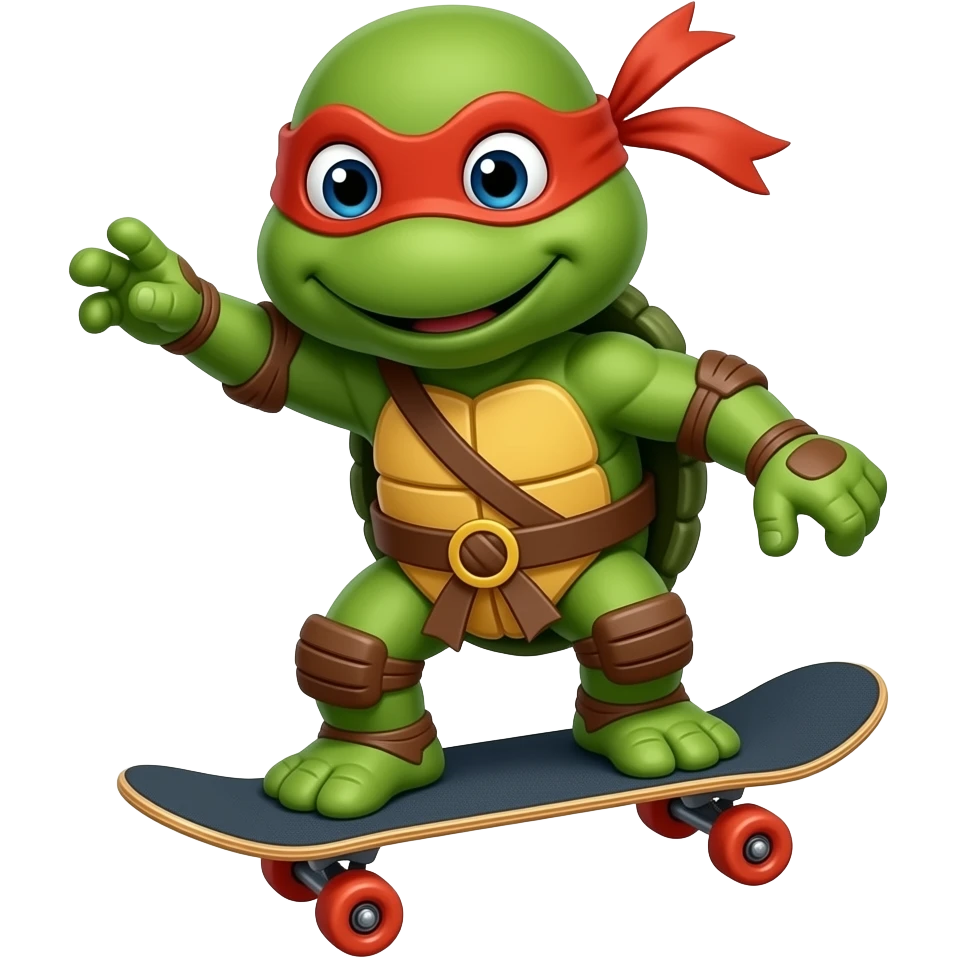 Ninja turtle skateboarder emoji