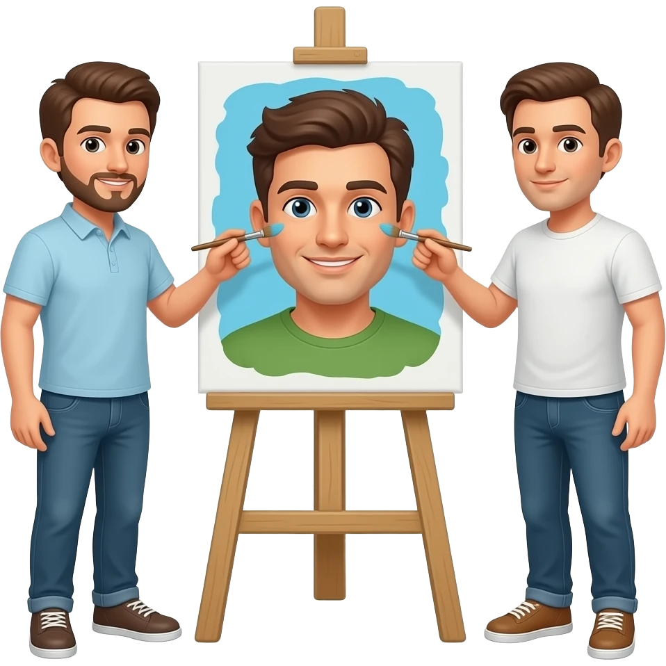 👨🏻🧑🏻💞 🎨🖌️ emoji