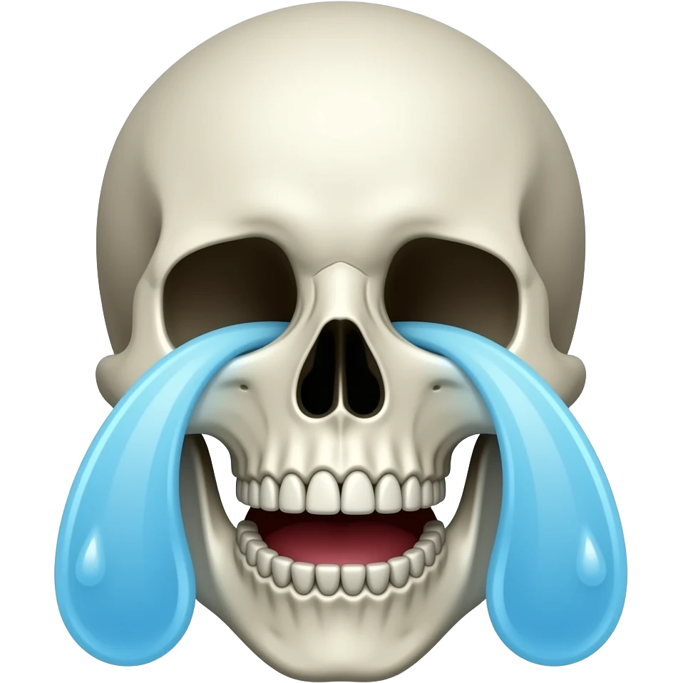 Cry laughing skull head emoji