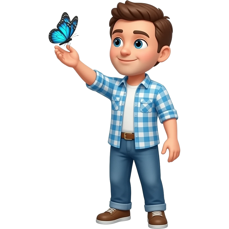 butterfly catch men emoji