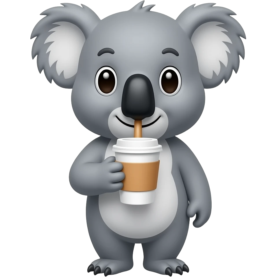 Koala pije kawe emoji