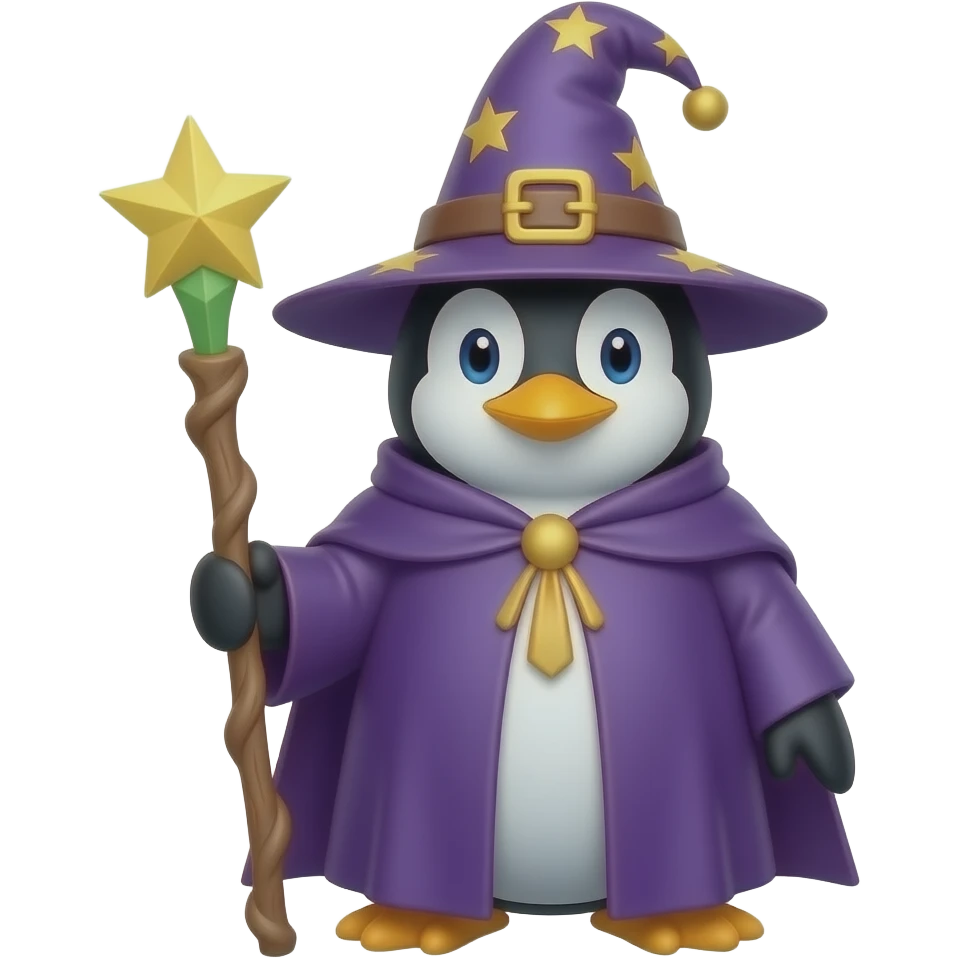 Penguin Wizard emoji