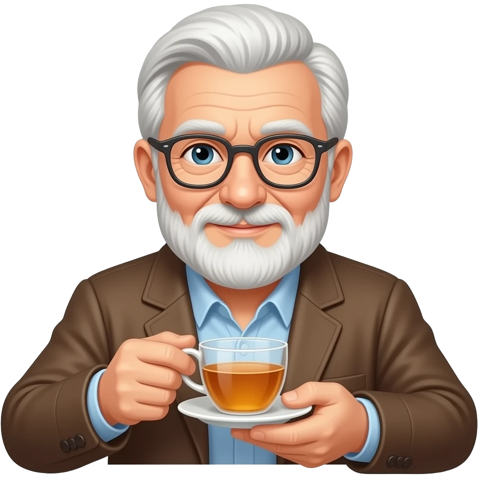 차 마시는 할아버지 emoji