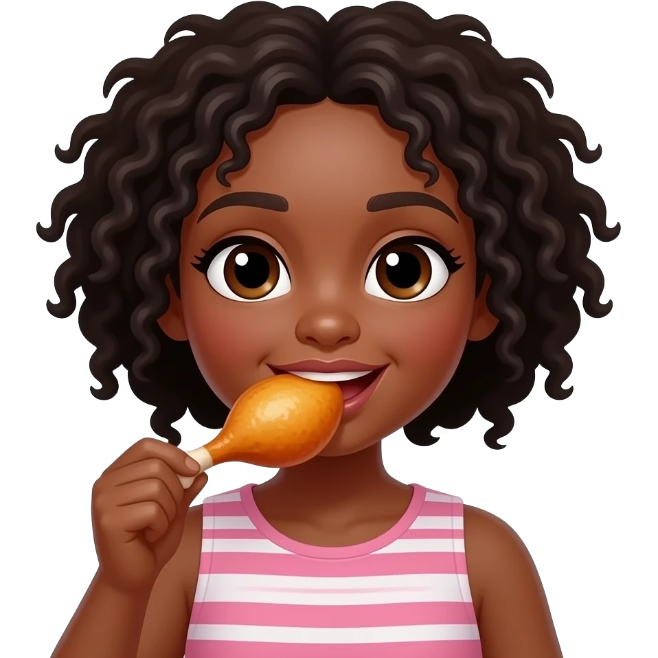 Black girl eating chicken emoji