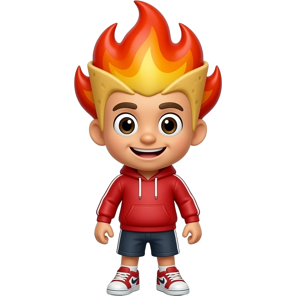 Taki Boy mascot, oversized big head, small body, fiery rolled tortilla ...