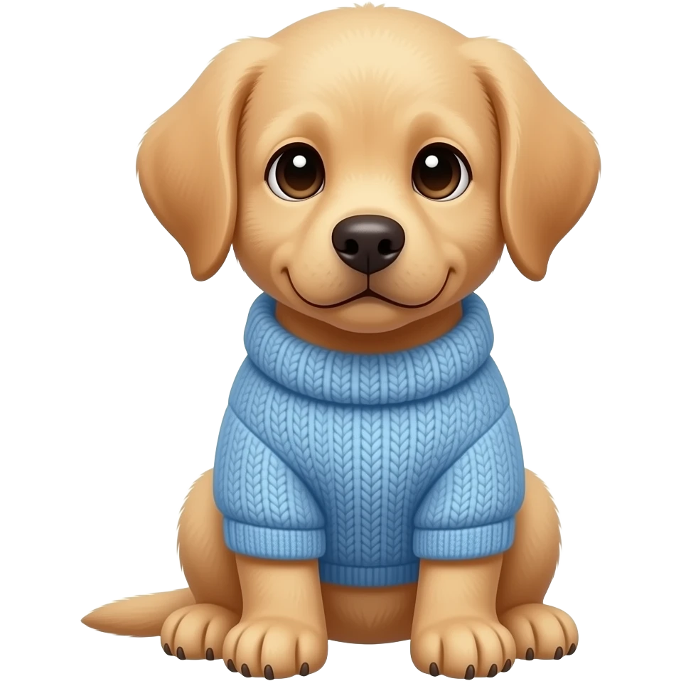 labrador puppy with a light blue sweater emoji