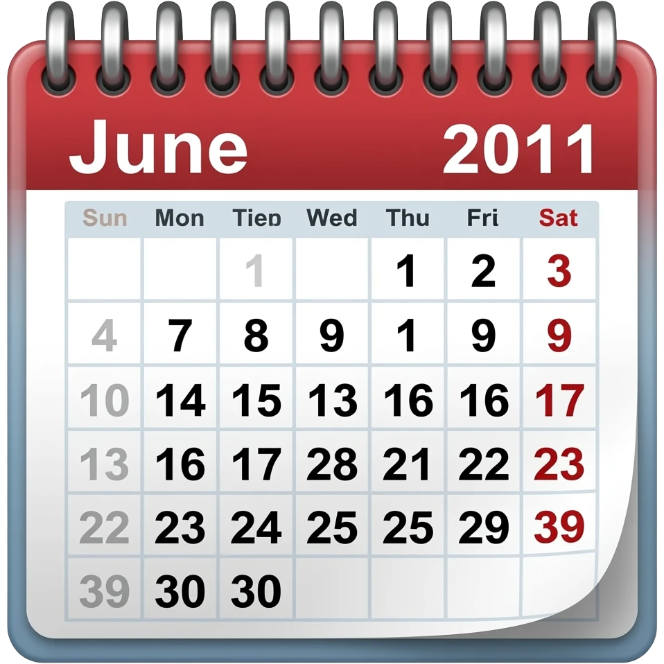 Calendar, June 1 emoji