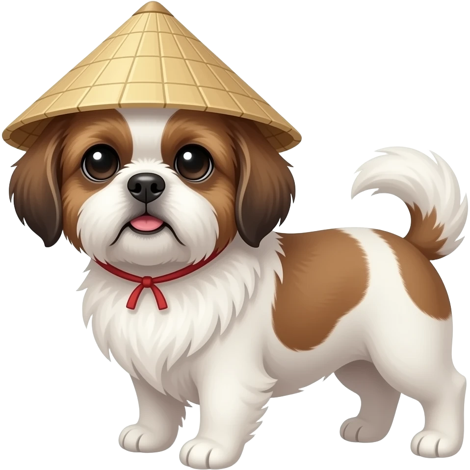 Shih tzu with vietnam hat emoji