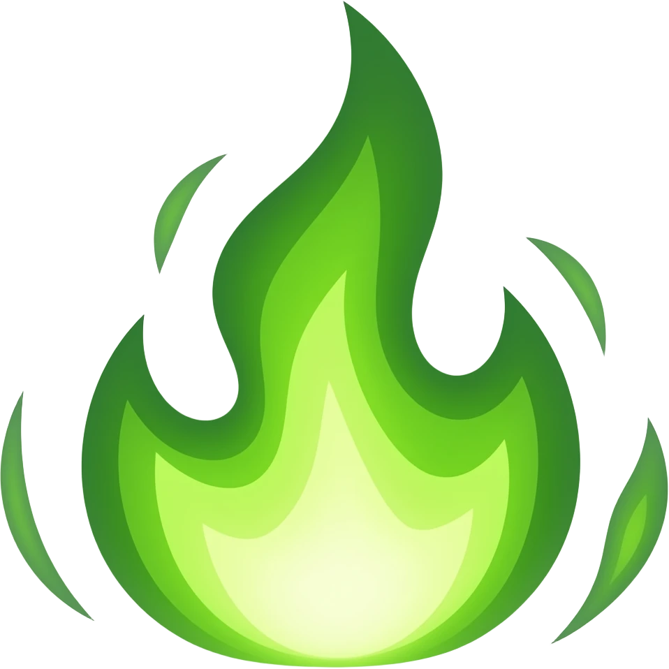 Wicked green flames emoji
