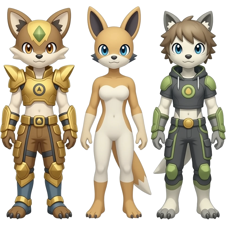 Pyroar-Furret-Shinx-Luxio-Luxray-Fakémon-animal-hybrid emoji