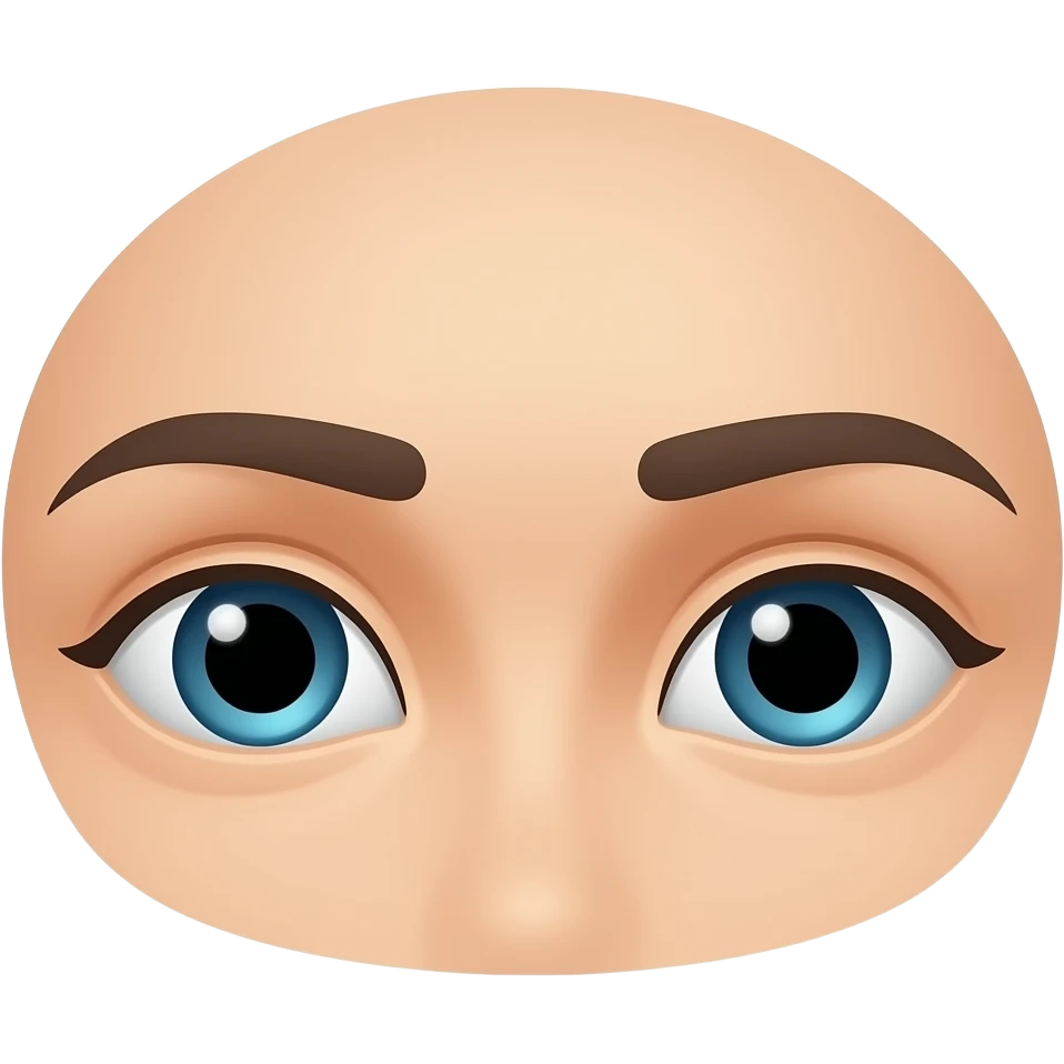 여기서 눈썹만 생성해줘. 한쪽은 그대로고 한쪽만 올라간 눈썹 emoji