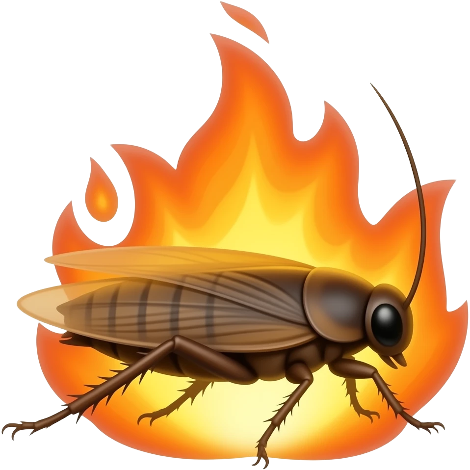 Cockroach on Fire emoji