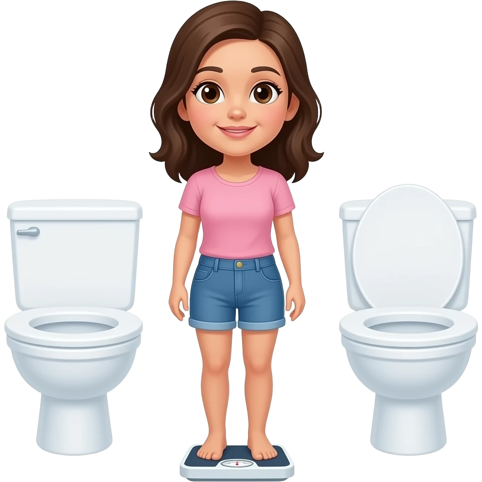 girl standing on the scales emoji