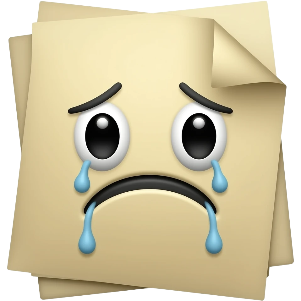 sad document emoji