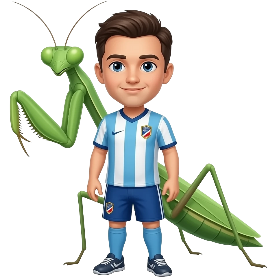 mantis religiosa con camisa del equipo de soccer  mexicano las aguilas del america emoji