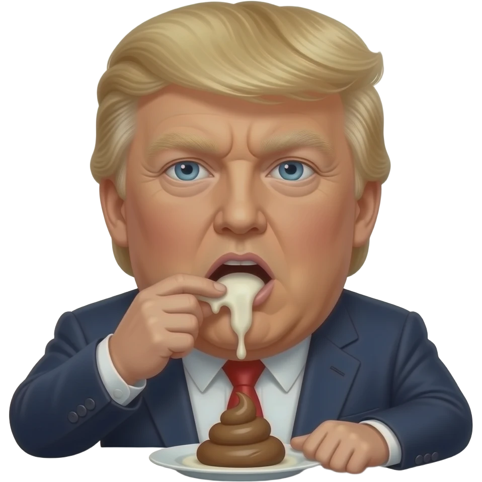 Adolf Trump eating white slimly brown gpoop emoji | AI Emoji Generator