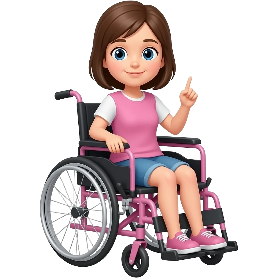 girl in pink wheelchair 👧🏻🦽🩷 emoji