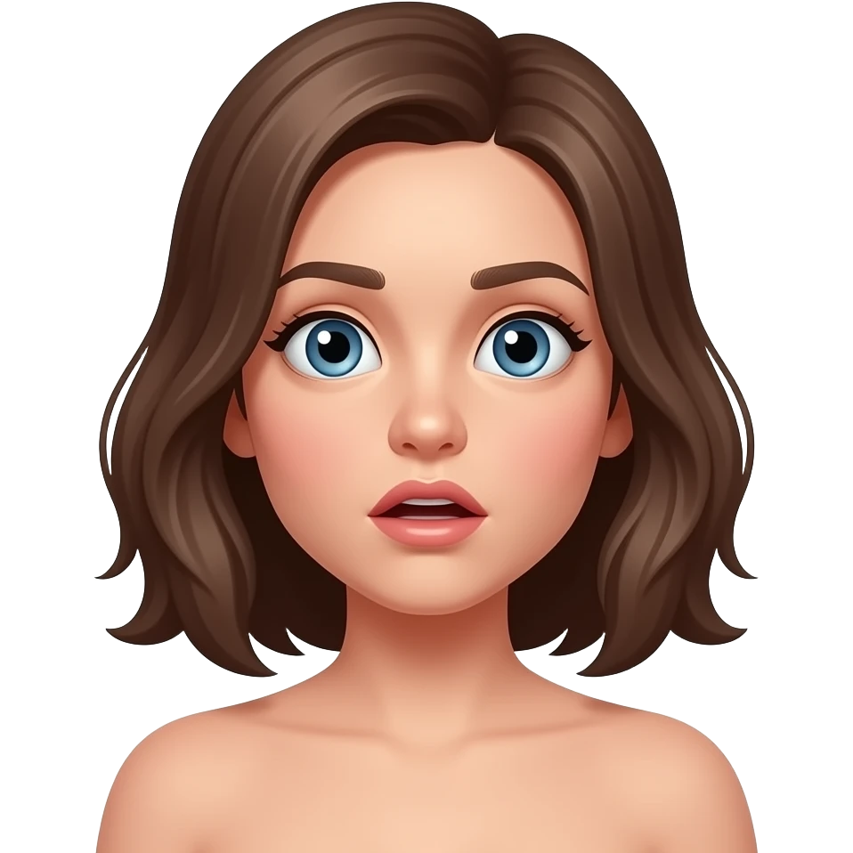 гола дівчина налякана emoji