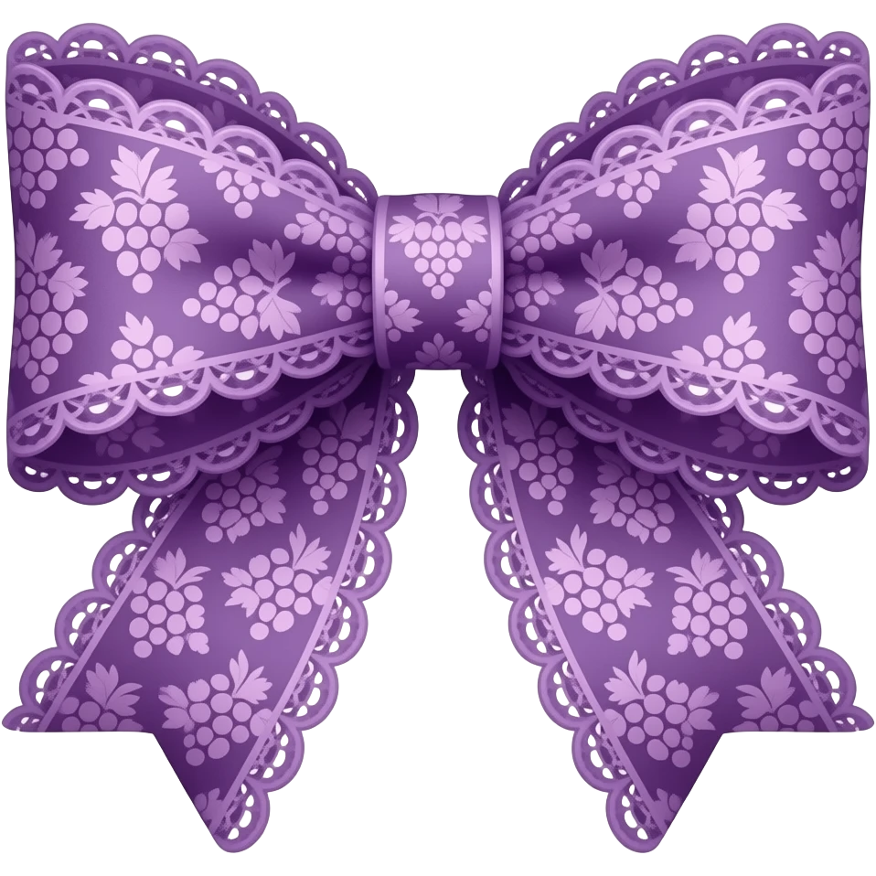grape pattern purple bow lace coquette bow emoji