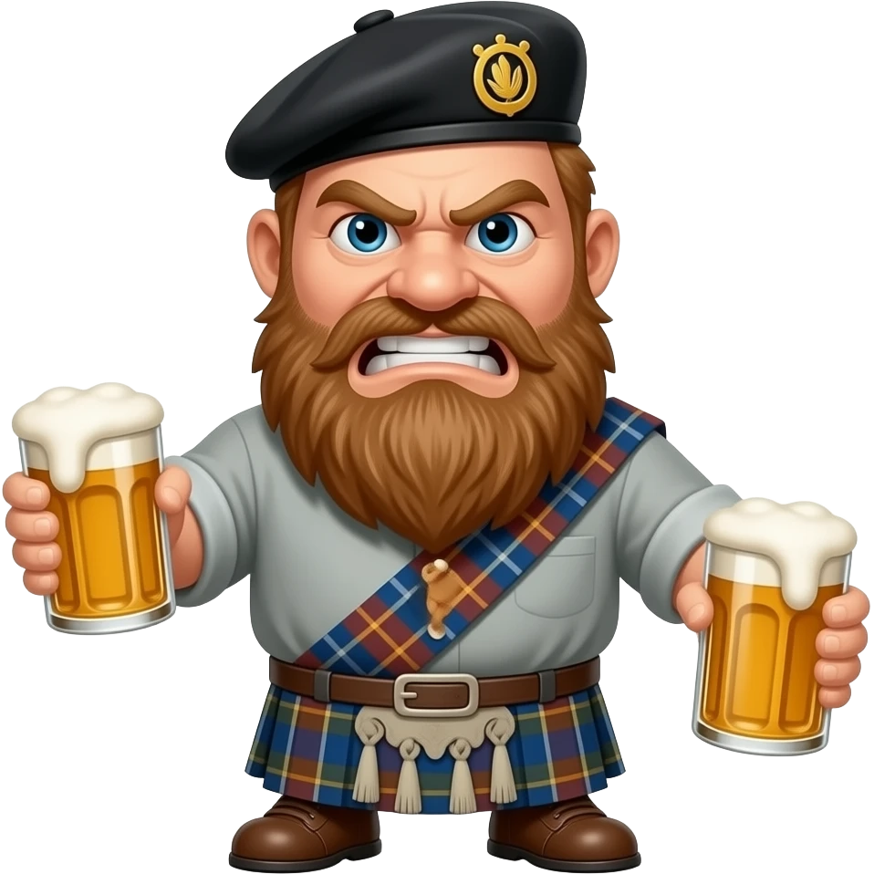 1. Big Rab After 8 Pints    Aggressive drunk Scottish pub character. emoji