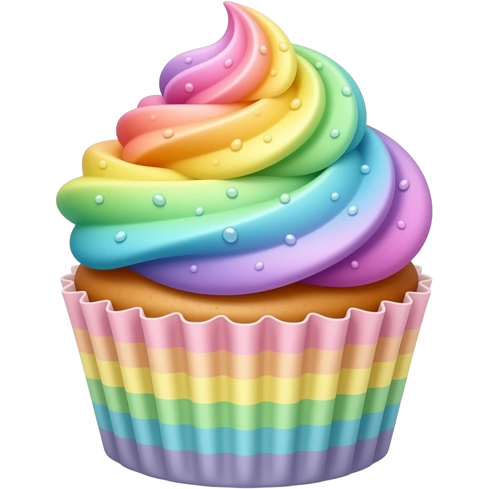 pastel rainbow cupcake emoji