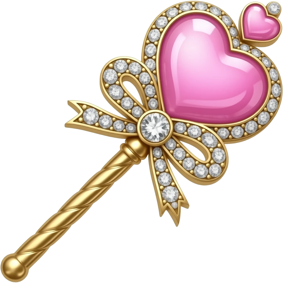 粉紅愛心魔法棒珠寶高級 emoji